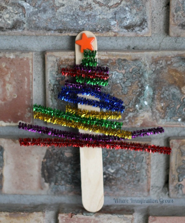 Christmas Crafts for Kids Pipe Cleaner Christmas Trees  Where