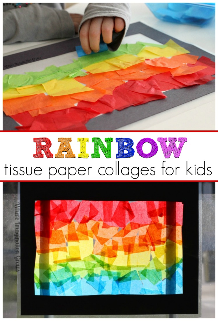 Fun Rainbow Craft Tissue Paper Suncatcher Collages Where Imagination