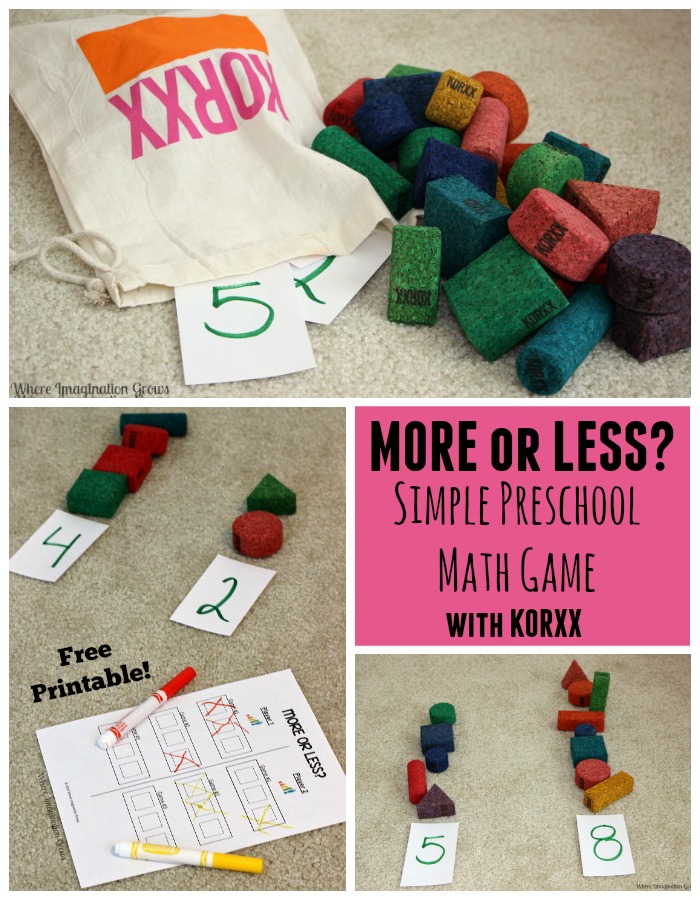 More or Less Preschool Math Game with KORXX - Where Imagination Grows