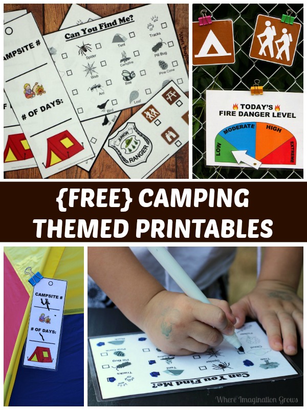 Camping Pretend Play Printables for Preschool! 