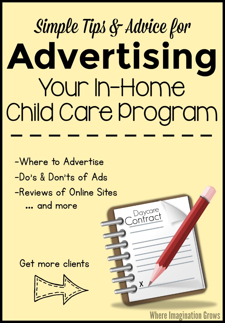 Tips for advertising your in-home daycare program! Advice for new daycare providers