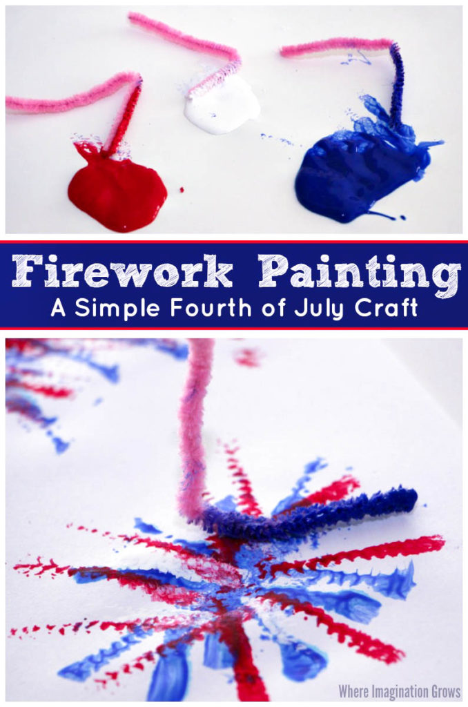 Fourth of July Craft: Pipe Cleaner Firework Paintings - Where ...