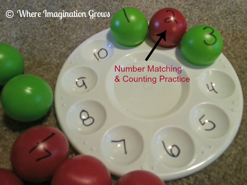 Ping Pong Ball Counting Game for Toddlers