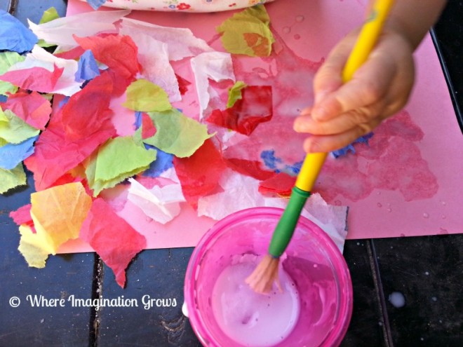 Tissue Paper Collages! Process Art for Toddlers - Where Imagination Grows