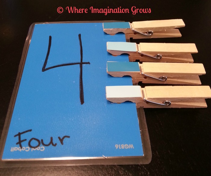 Easy DIY clothespin color matching game for kids