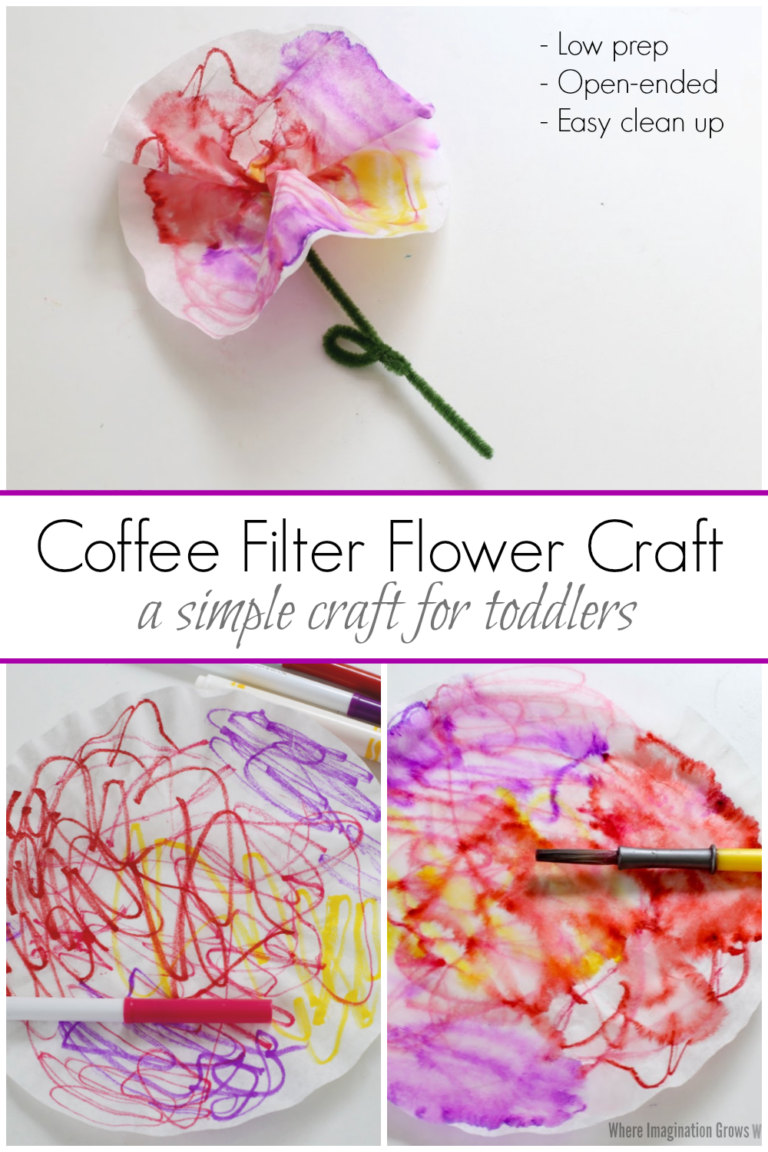 Coffee Filter Flower Craft for Toddlers - Where Imagination Grows