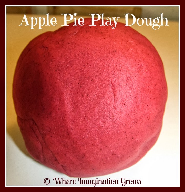 Apple Pie Playdough for kids! A fun fall play dough recipe that smells amazing and providers hours of fun!