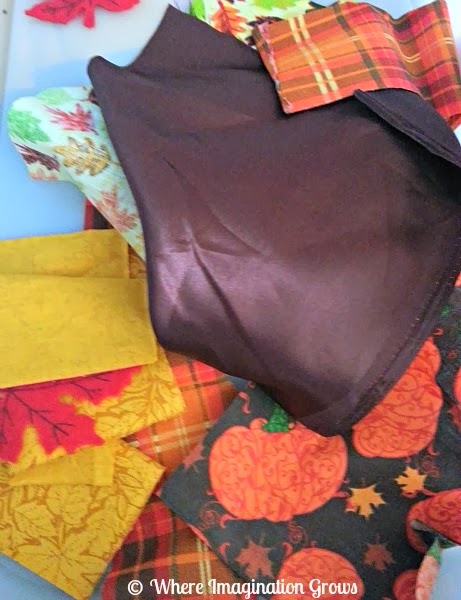 Fall Fabric Sensory Bin for Infants! 