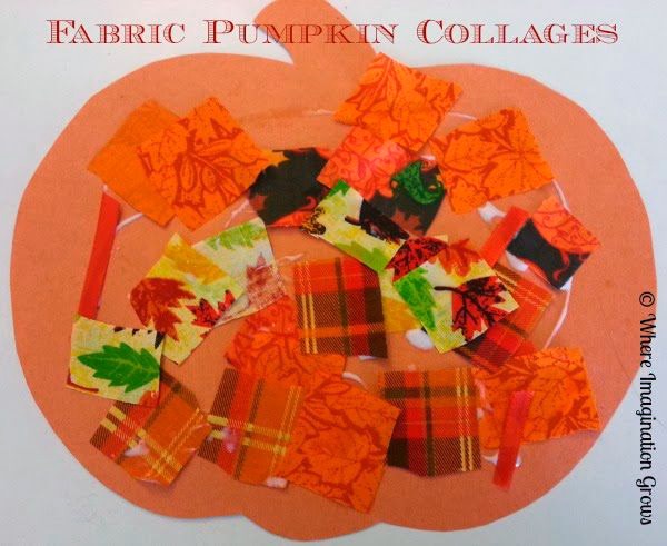 Simple Fall Fabric Pumpkin Collages for Toddlers