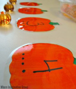 Pumpkin Counting Activity & Light Table Play for Preschoolers