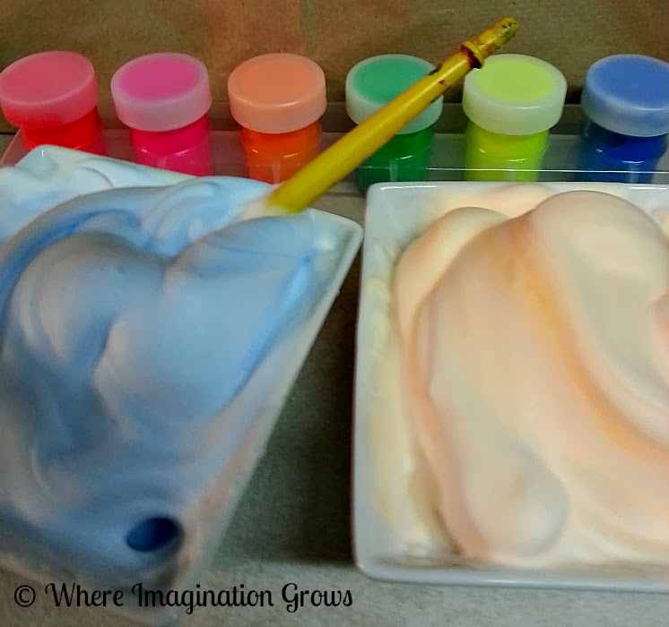 glowing shaving cream art activity for kids!