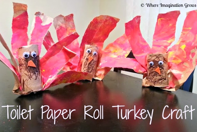 Thanksgiving turkeys made from recycled materials 