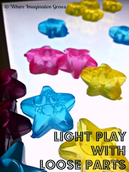 Light Table Activities with Loose Parts! Preschool open-ended play on the light table