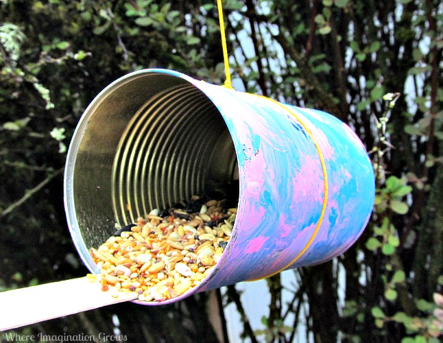 bird feeders kids upcycled craft