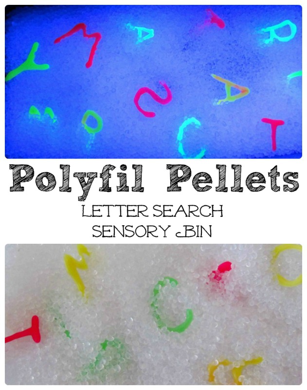 Glow in the Dark Letter Matching Sensory Bin - Where Imagination Grows