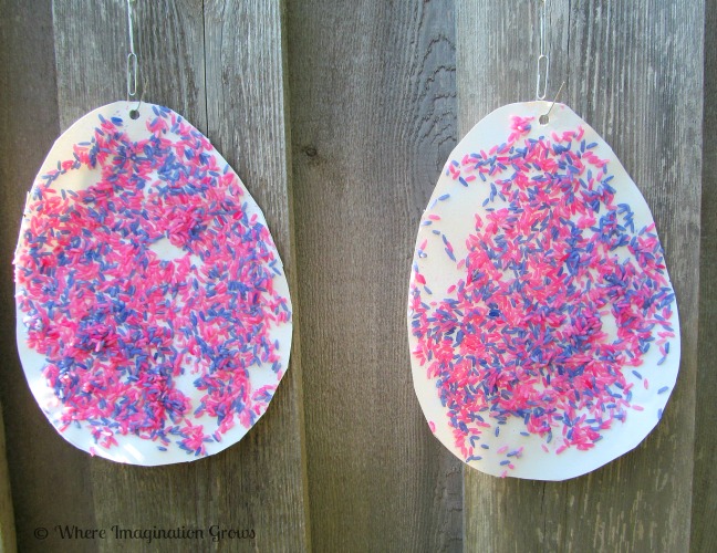Rice Easter Egg Art Project for Toddlers
