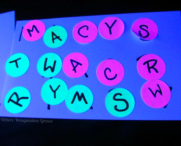 Glowing Letter Matching Game with Stickers for Preschoolers!