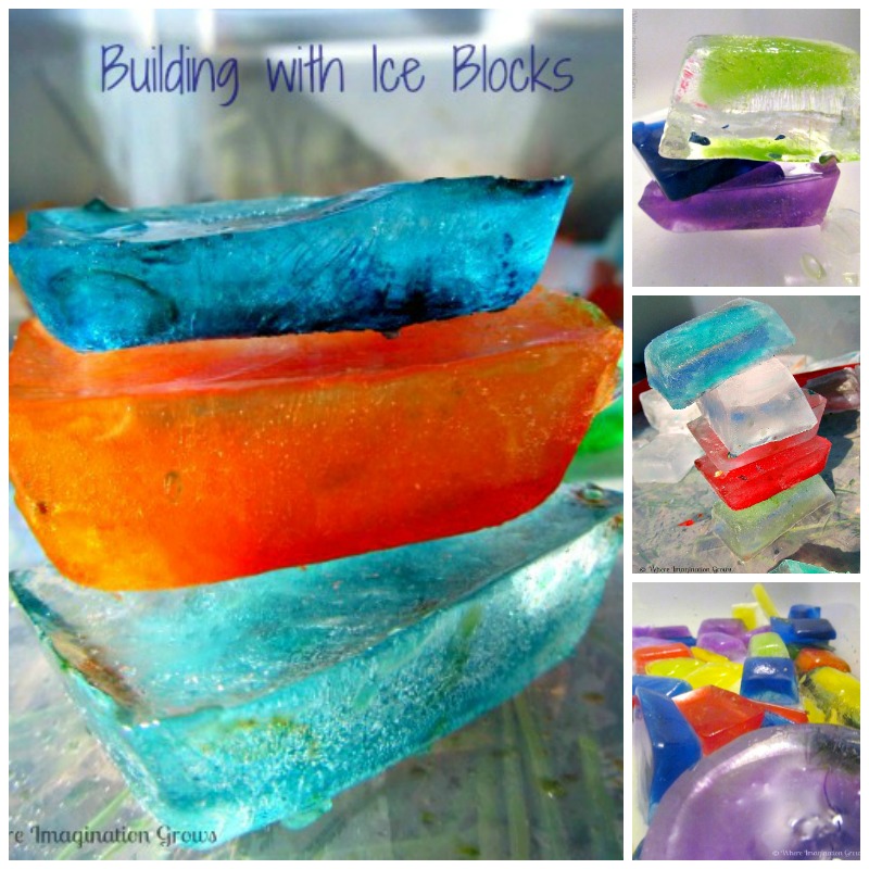 Ice Building Blocks for Preschoolers! Simple STEM for summer!