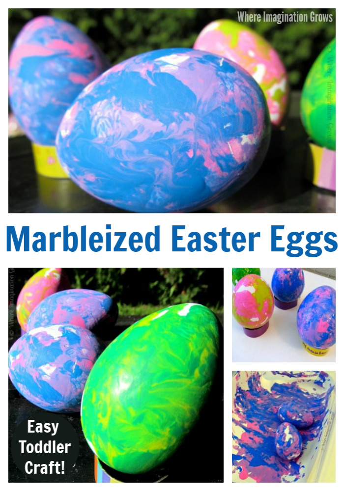 Marbleized Easter Eggs! A simple Easter craft for kids! 