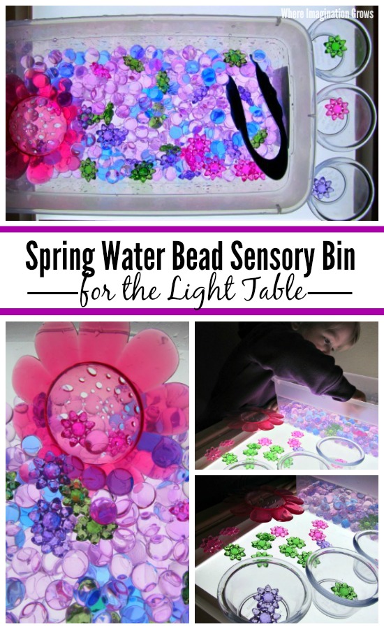 Spring Water Bead Sensory Bin for Kids