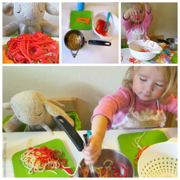 Preschool Dramatic Play Spaghetti Shop for Kids