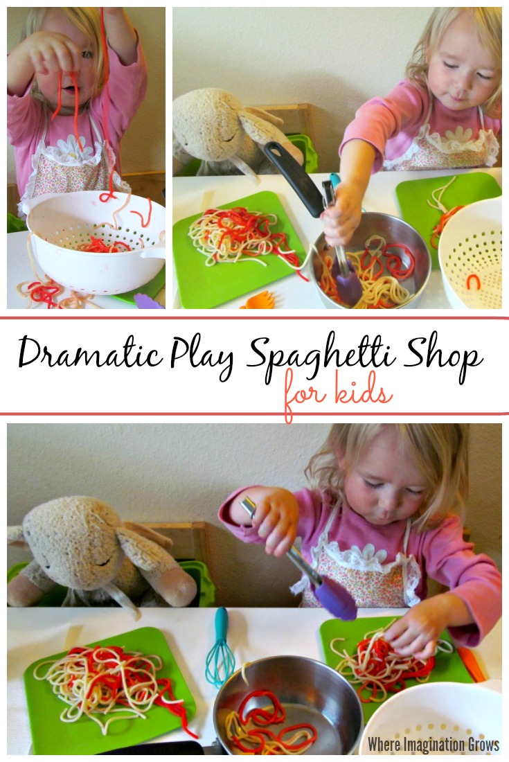 Preschool Restaurant Dramatic Play Prompt: Spaghetti Shop for Kids