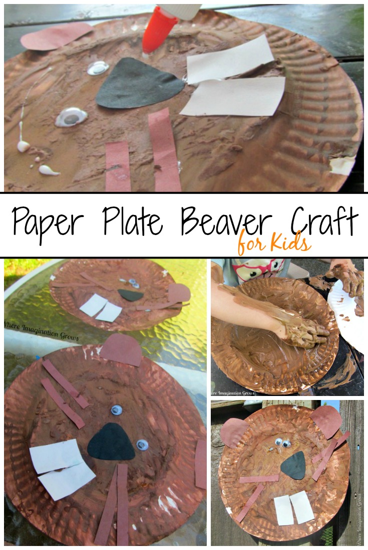 Simple Beaver Paper Plate Craft for Kids! A fun art project inspired by a children's book about Oregon!