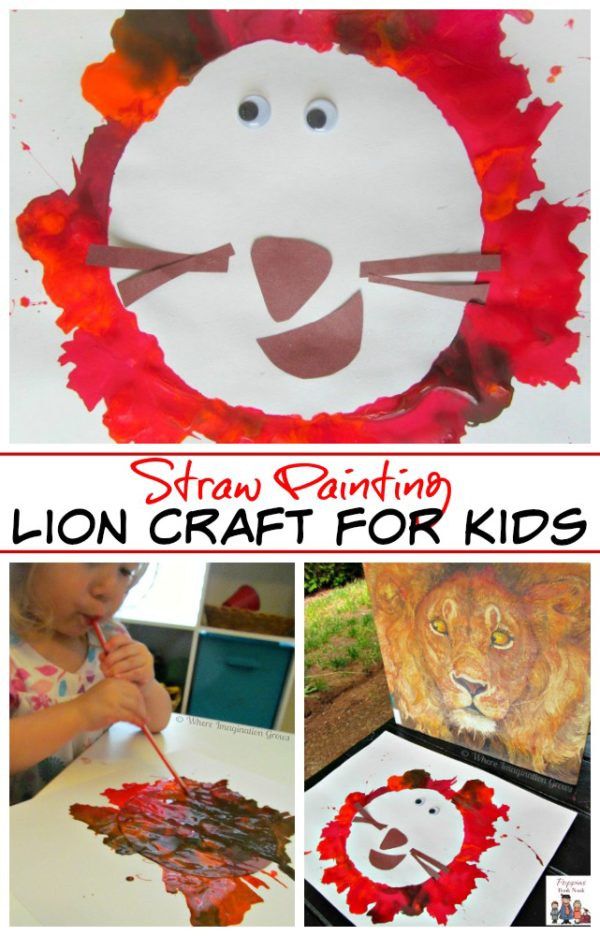 Blow Painting Lion Craft- Where Imagination Grows