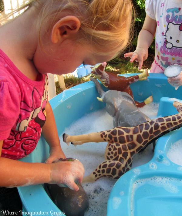 Animal Washing Sensory Play for Toddlers - Where Imagination Grows