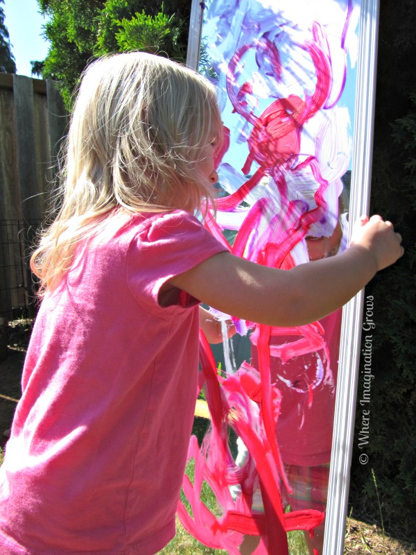 Painting on Mirrors Process Art for Kids - Where Imagination Grows