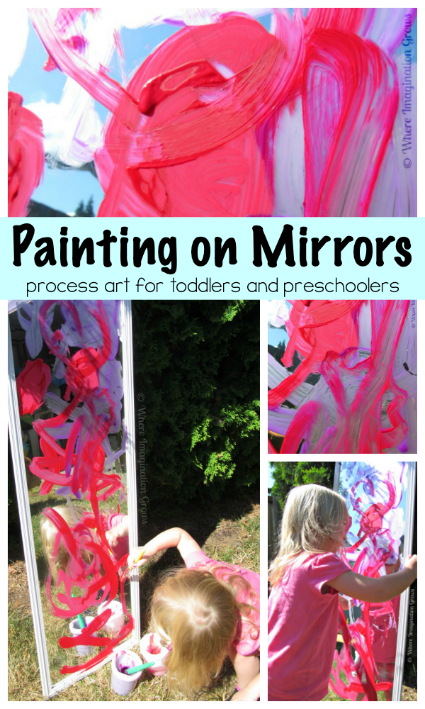Painting on Mirrors Process Art for Toddlers and Preschoolers