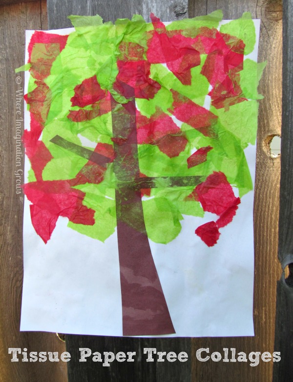 Tree Collages for Kids! A Tissue Paper Craft