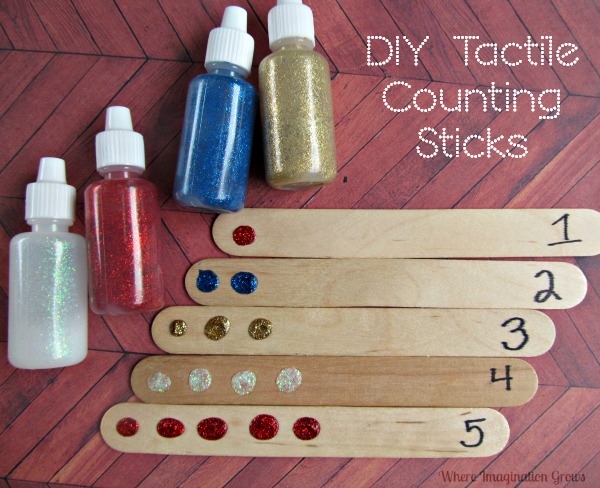 DIY Tactile Counting Sticks for Toddlers