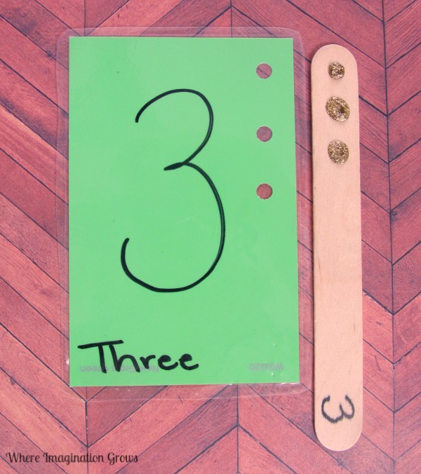 Craft Stick Tactile Counting Cards