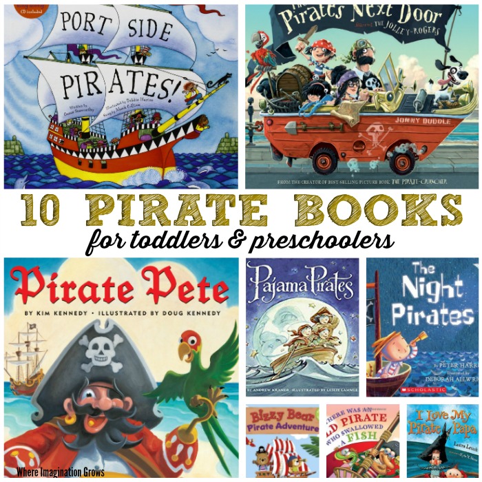 10 Pirate Books for Preschoolers! Fun picture books for kids featuring pirate adventures!