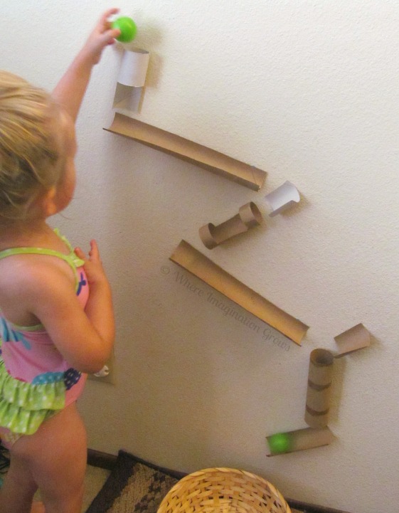 Recycled Toilet Roll Ball Drop Game