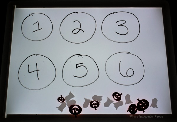 Halloween Light Table Counting Games