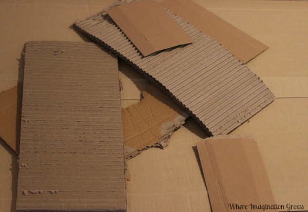 process art with recycled cardboard