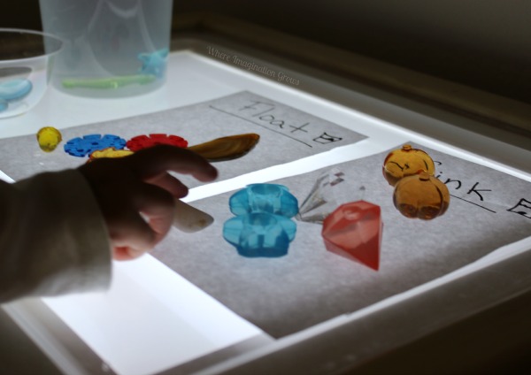 Sink Or Float Science For Kids On The Light Table Where