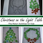 Christmas Fine Motor Activities on the Light Table