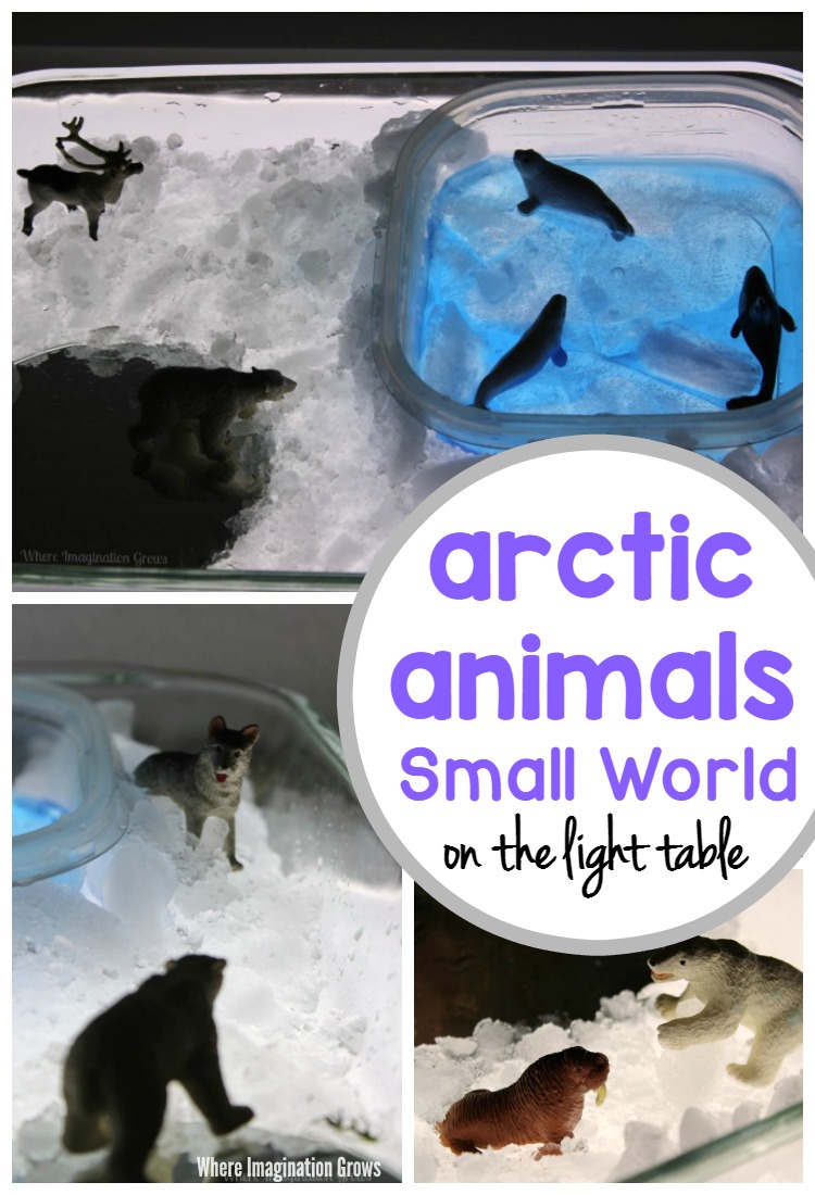Arctic Animals Small World on the Light Table - Where Imagination Grows
