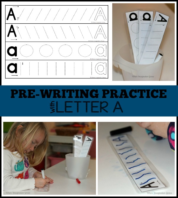 Prewriting Practice with Letter A Printable for Preschoolers