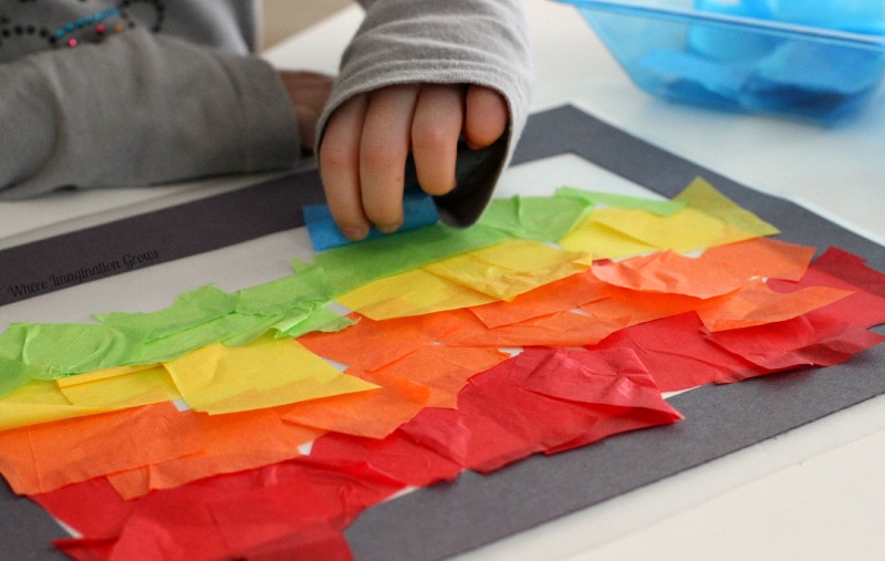 Tissue Paper Rainbow Collages - Where Imagination Grows