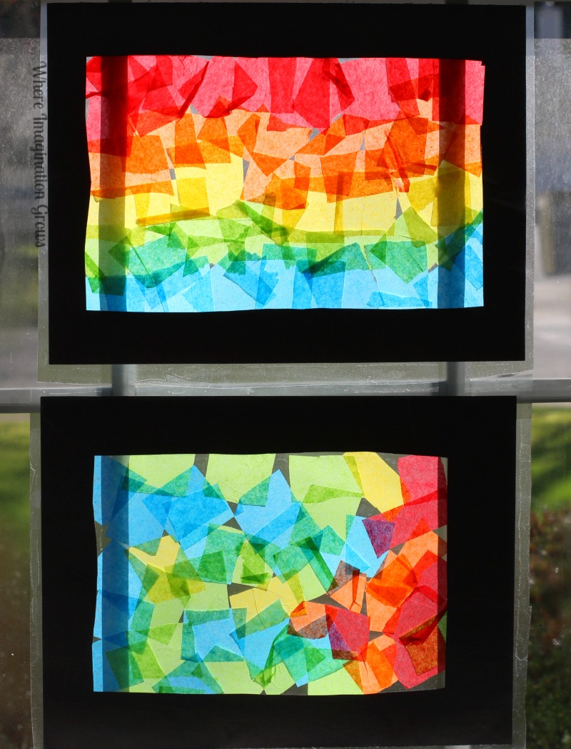 Tissue Paper Rainbow Craft for Kids