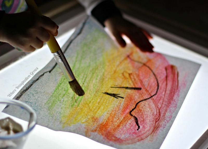 Chalk Art for Kids on the Light Table - Where Imagination Grows