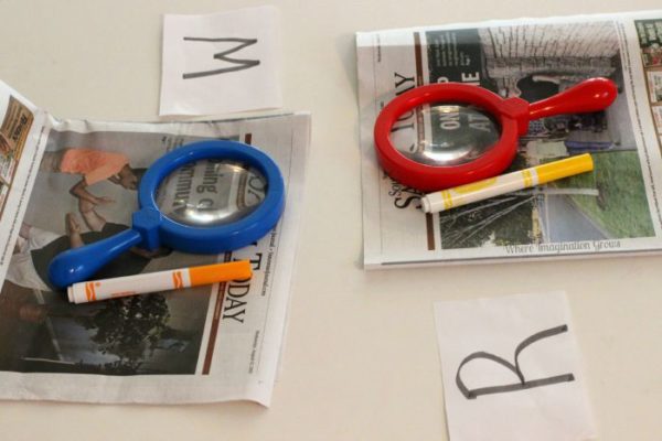 Recycled Newspaper Letter Hunt for Kids - Where Imagination Grows
