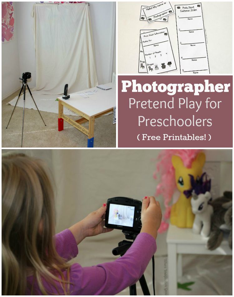 Photographer Dramatic Play Prompt for Preschoolers! Turn your home into a photo studio for pretend play!
