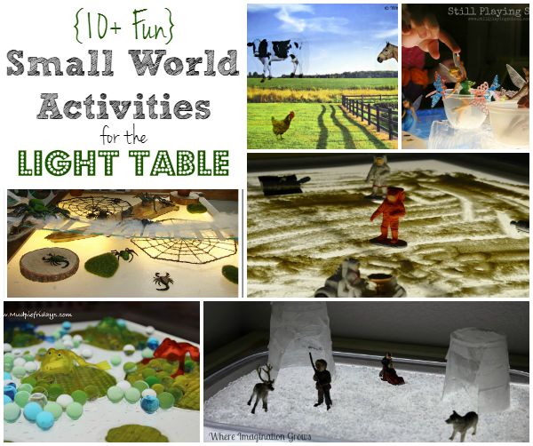 10+ fun small world activities for kids to try on the light table!!