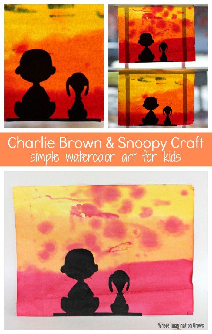 Charlie Brown craft for kids! Peanuts Watercolor art project for preschoolers and toddler! Snoopy fans will love this!