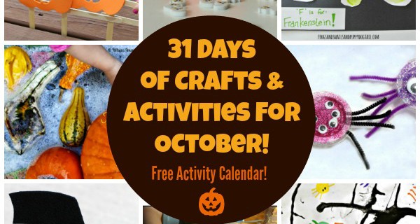 31 Days of Fun Crafts & Activities for October! Free Activity Calendar!